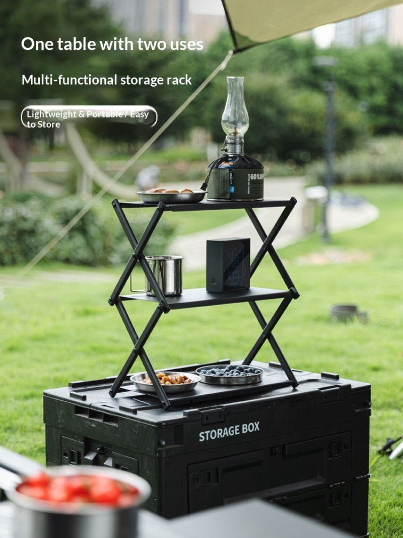 Outdoor folding storage rack multifunctional aluminum alloy small table