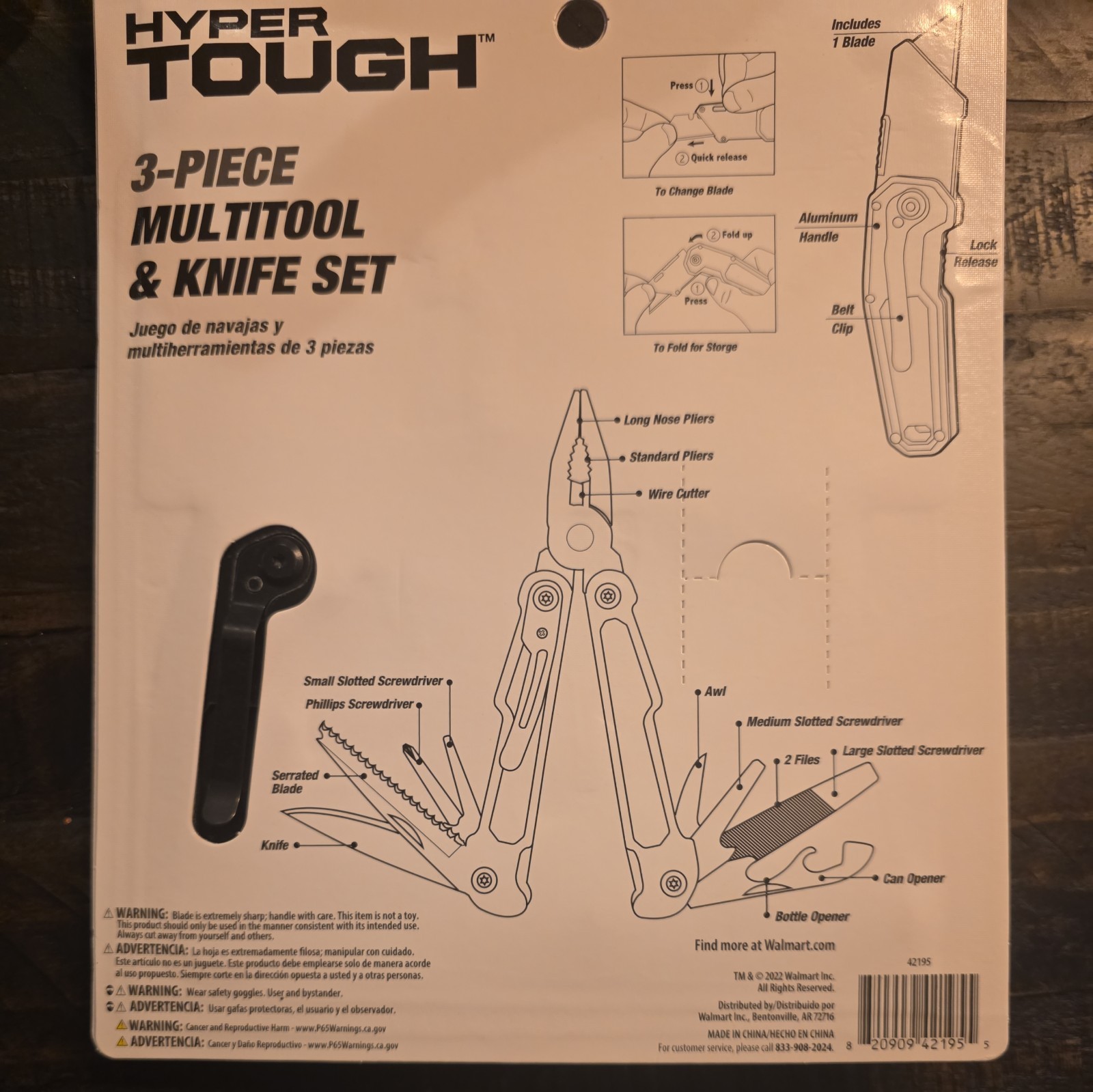 Multi Tool Hyper Tough 3 Piece Multi Tool & Knife Set w/Bottle opener Brand new