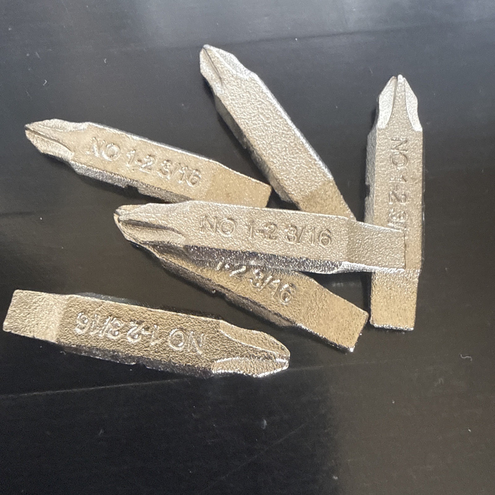 6 Pack Replacement Two-Sided Bits for Leatherman Multi-Tool – #1-2 3/16 silver