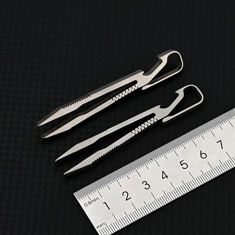 Hot Mini Lightweight Titanium Alloy Keychain Tweezers Portable EDC Outdoor Tool
