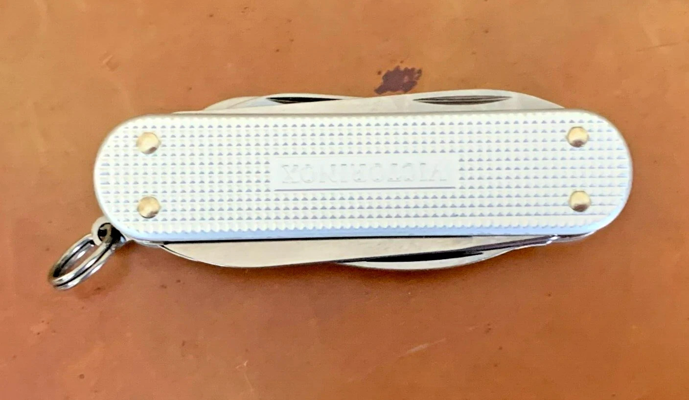 Victorinox MiniChamp Alox Swiss Army Knife, Silver Textured Scales, 14 Tools