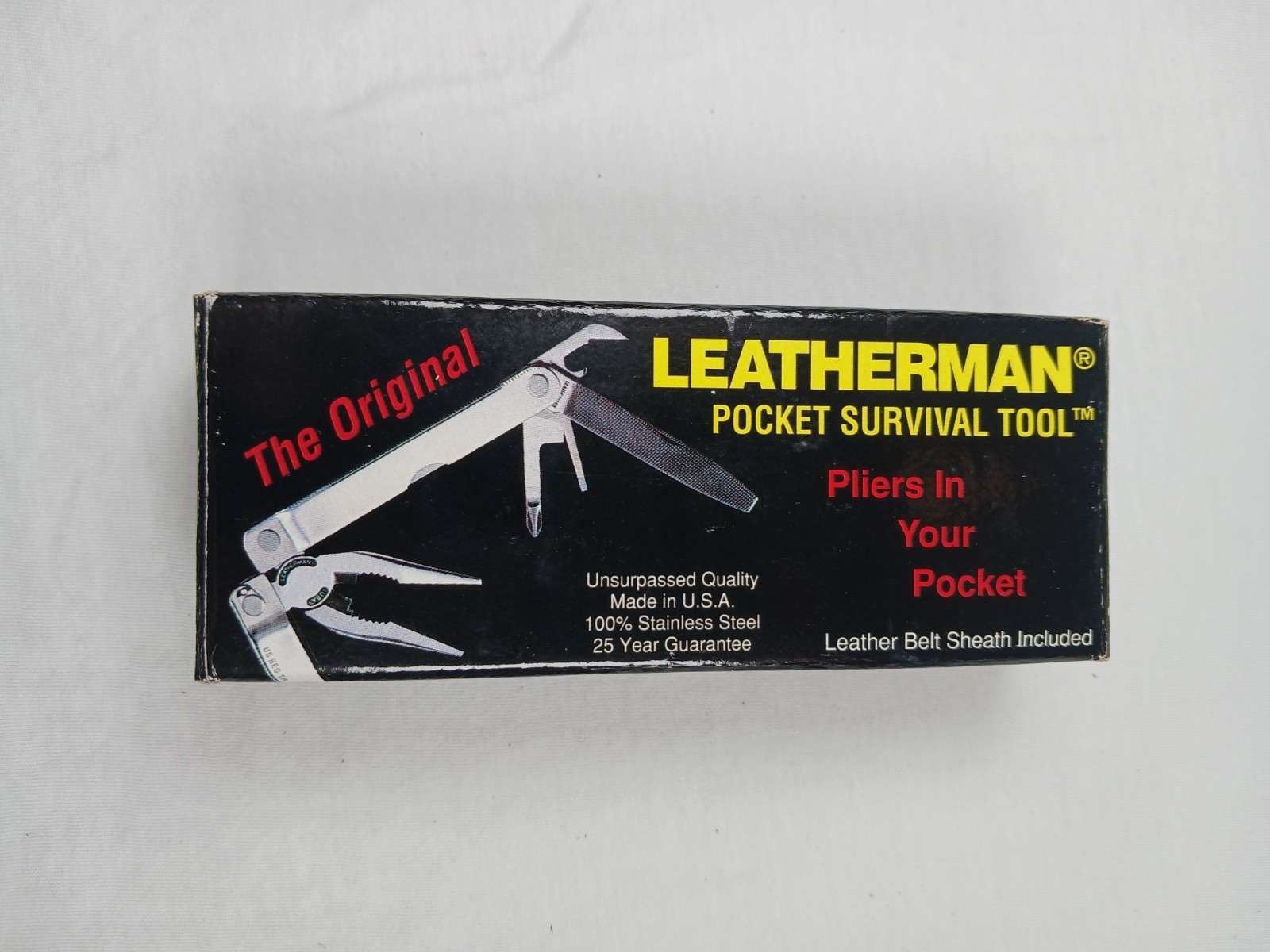 Leatherman Pocket Survival Tool PST 12-in-1 Straight Edge w/ Sheath Box Guide