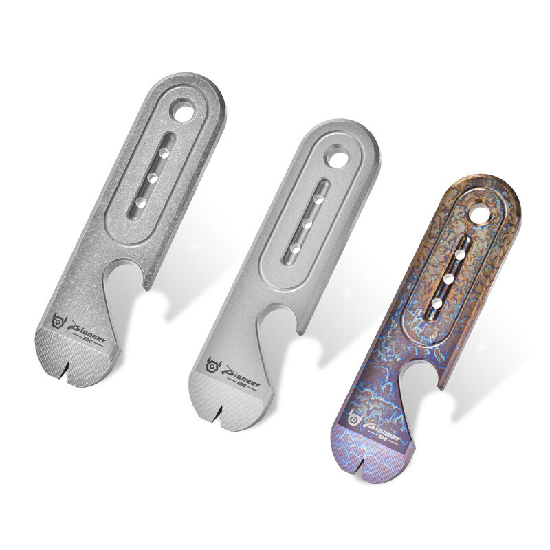 Titanium Pry Bar Crowbar Bottle Opener Portable Keychain Pocket Multi EDC Tool