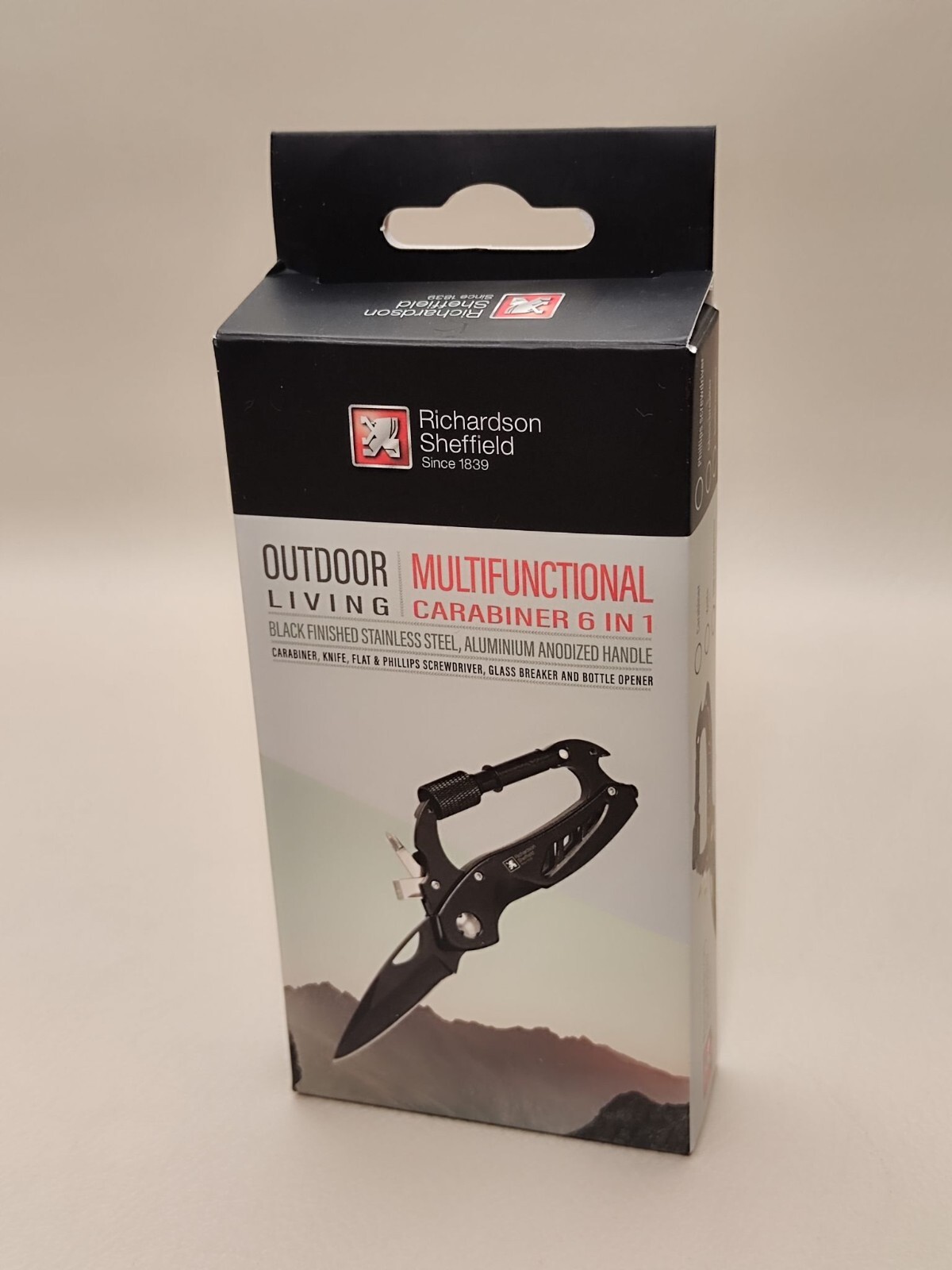 Richardson Sheffield 6 in1 Multi-Purpose Upgraded Carabiner Keychain for Camping