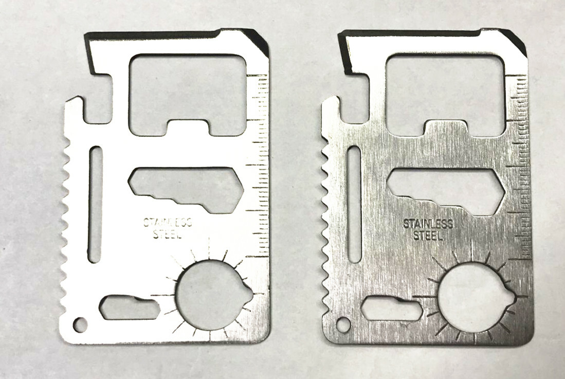 6 Pcs Stainless Steel Credit Card Tool 11 in 1 Multi Pocket Survival Camping Too