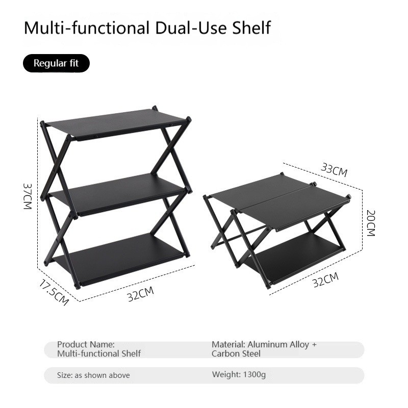 Outdoor folding storage rack multifunctional aluminum alloy small table