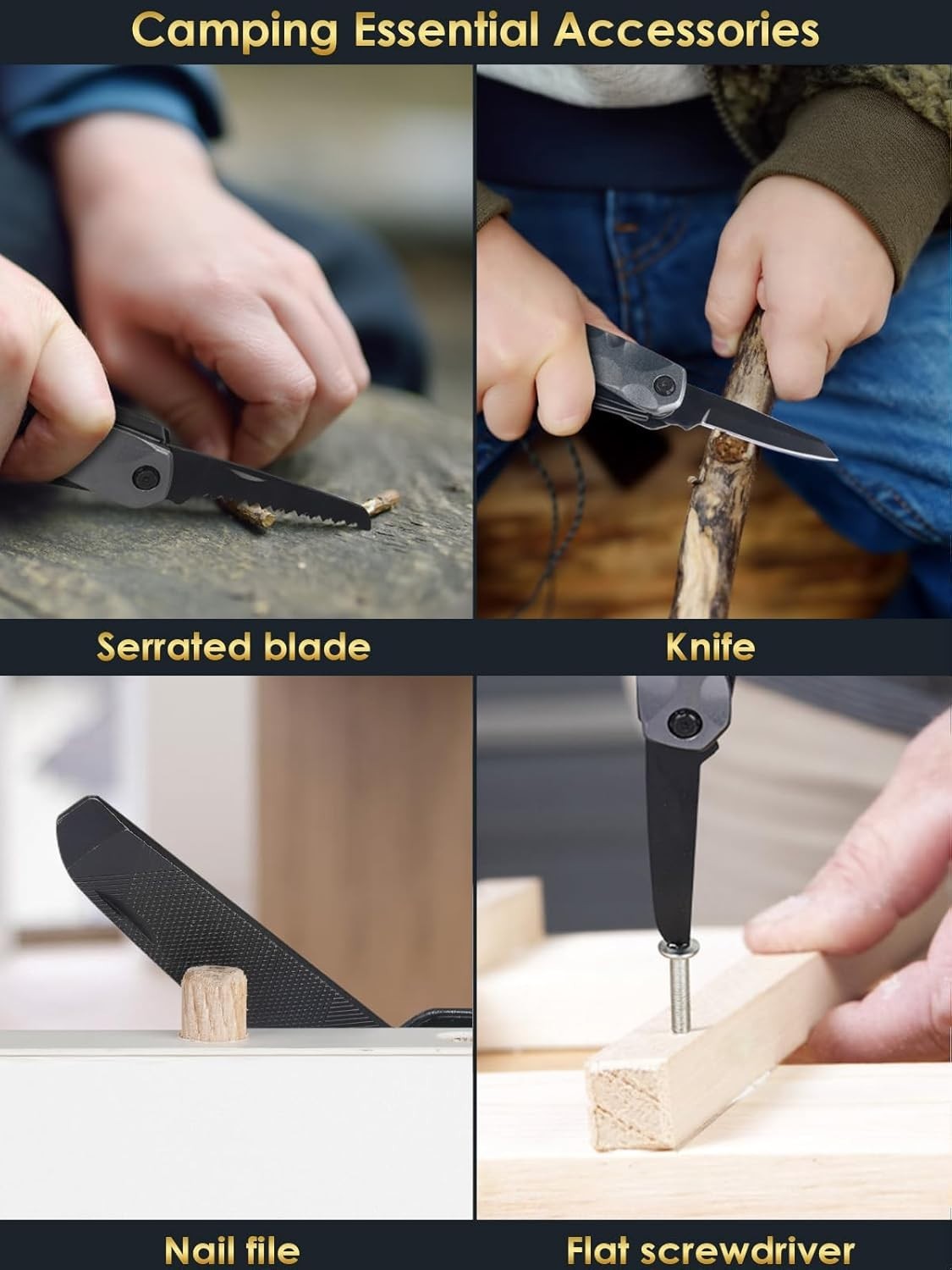 Durable Stainless Steel 13-in-1 Multitool Hammer – Ideal Camping Companion