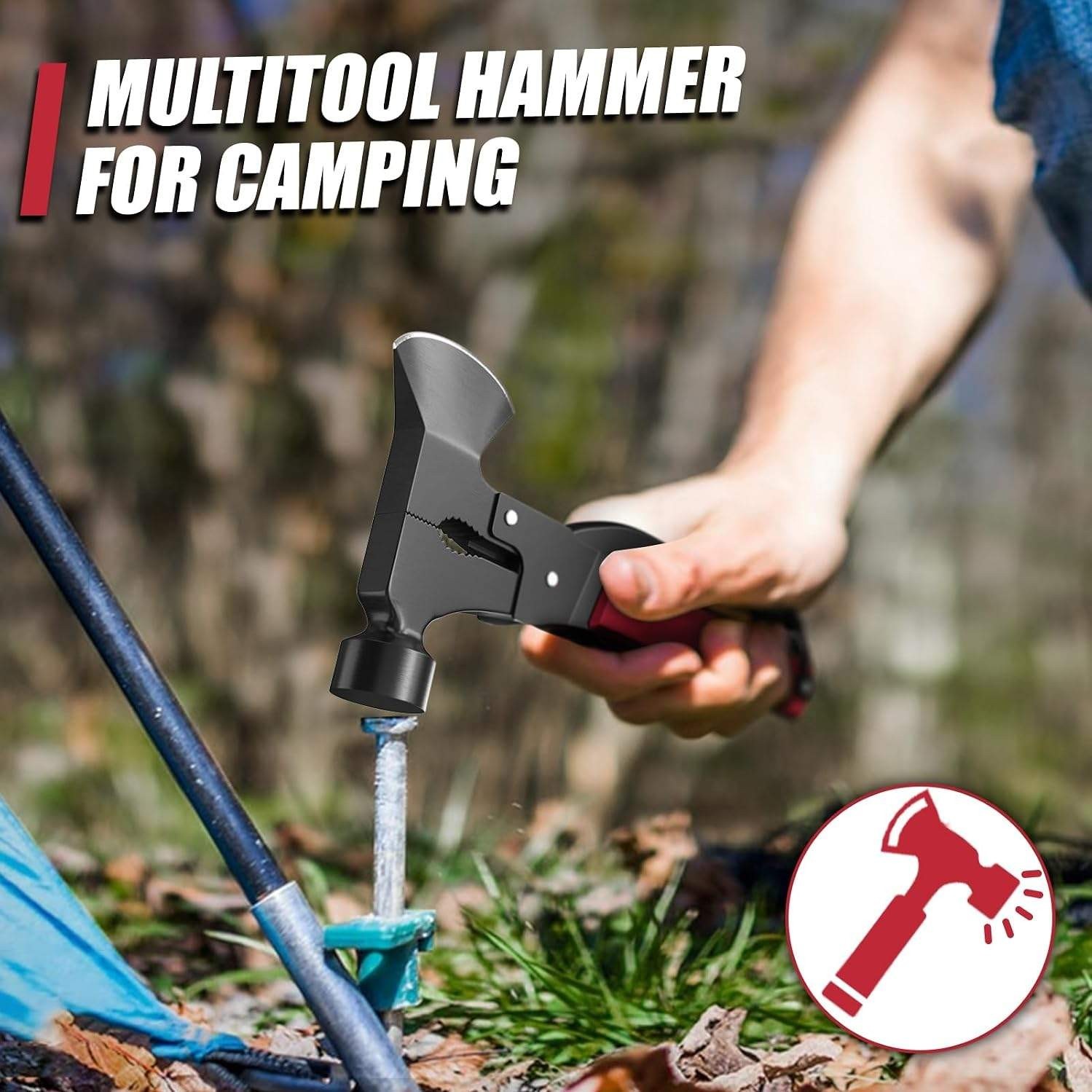 15 in 1 Multitool Axe Hatchet, Camping Accessories Survival Gear, Multi Tool