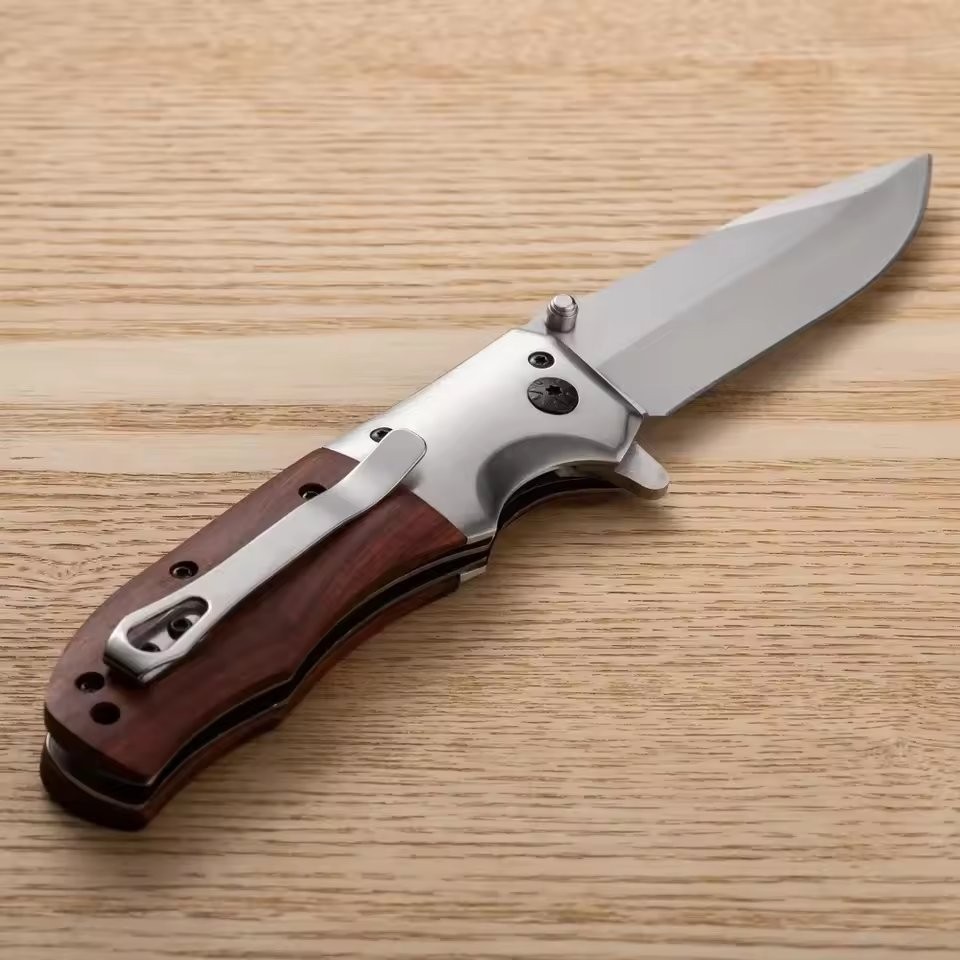 Portable Rosewood Handle Outdoor Camping Hiking Multi Functional EDC Pocket Gear