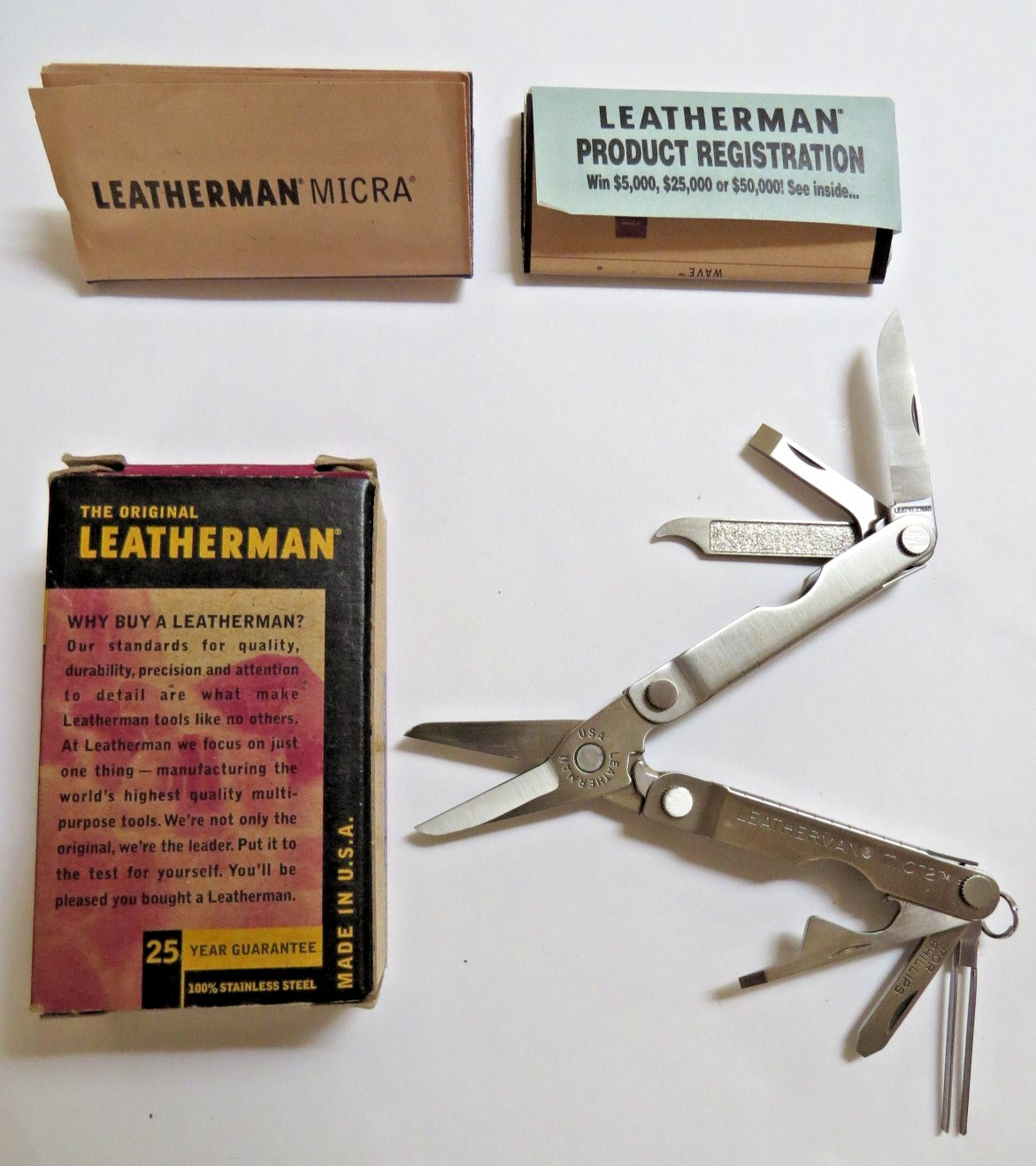 Vintage New in Box 1998 Leatherman Micra Multi-tool Made in the USA Great Gift!