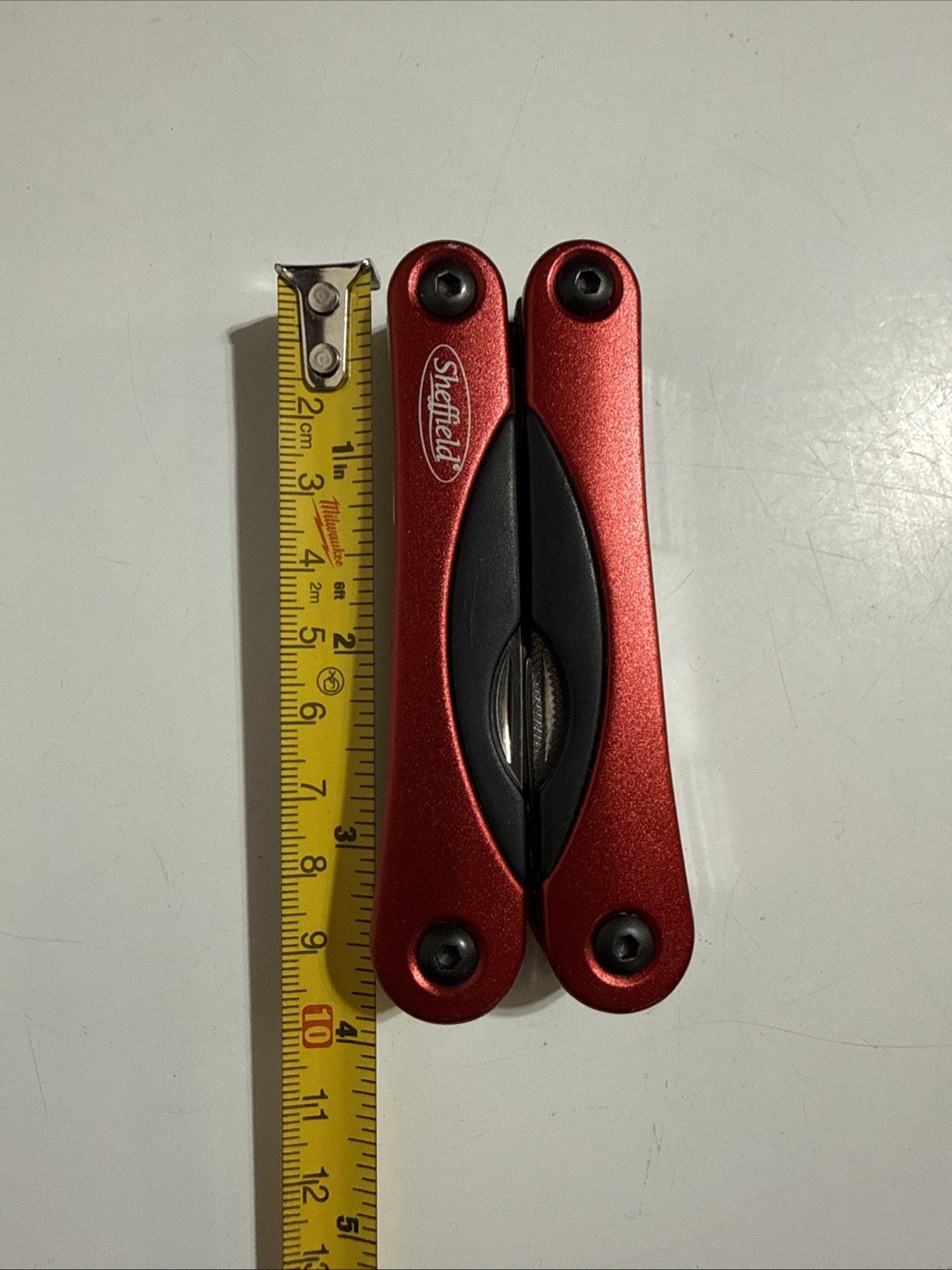 SHEFFIELD Stainless Steel Multi Tool w/Belt Pouch Sheath Case Anodized Red 10in1