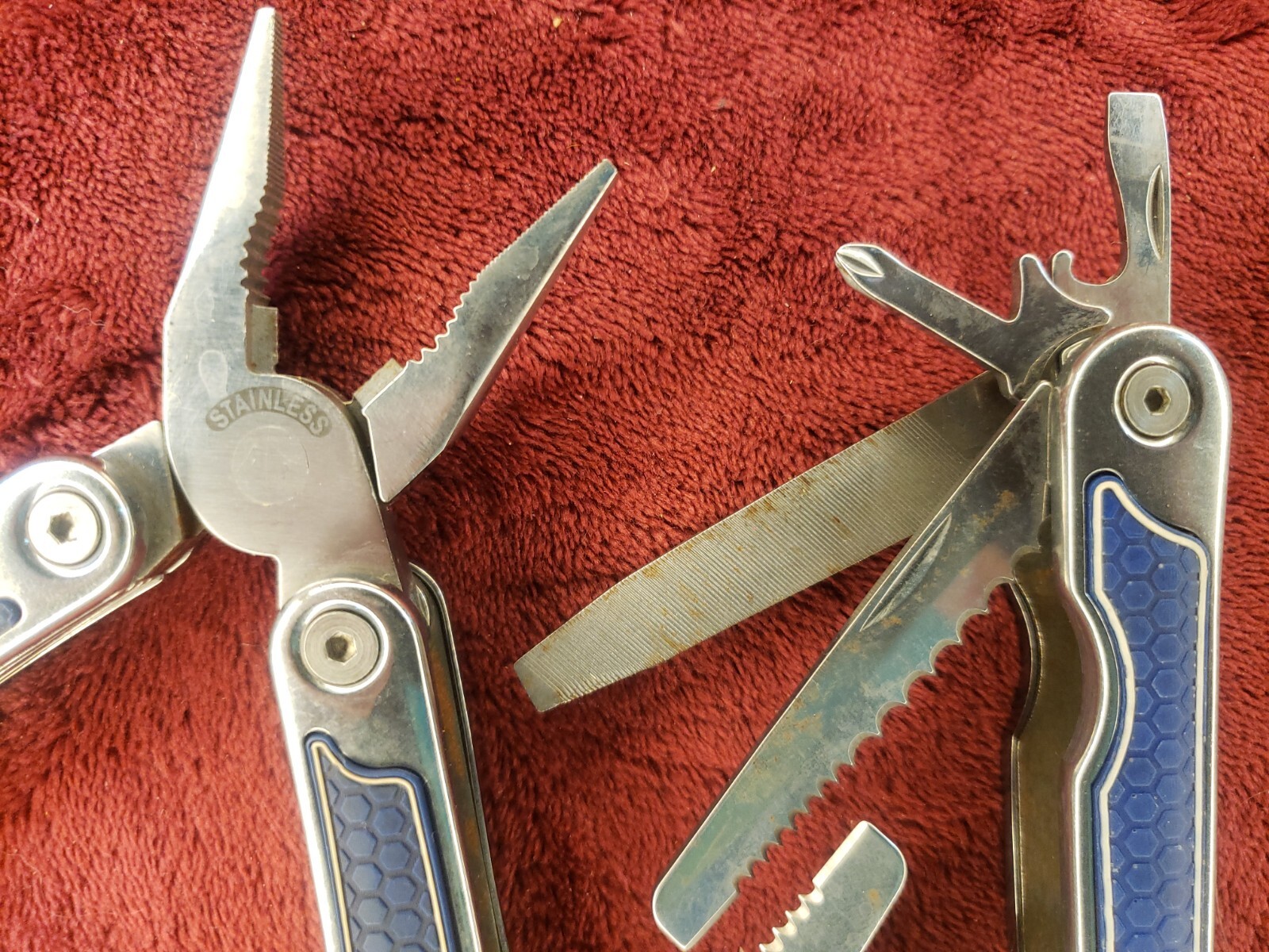 Lot of 2 Kobalt Blue Mini Multi Tool Knife