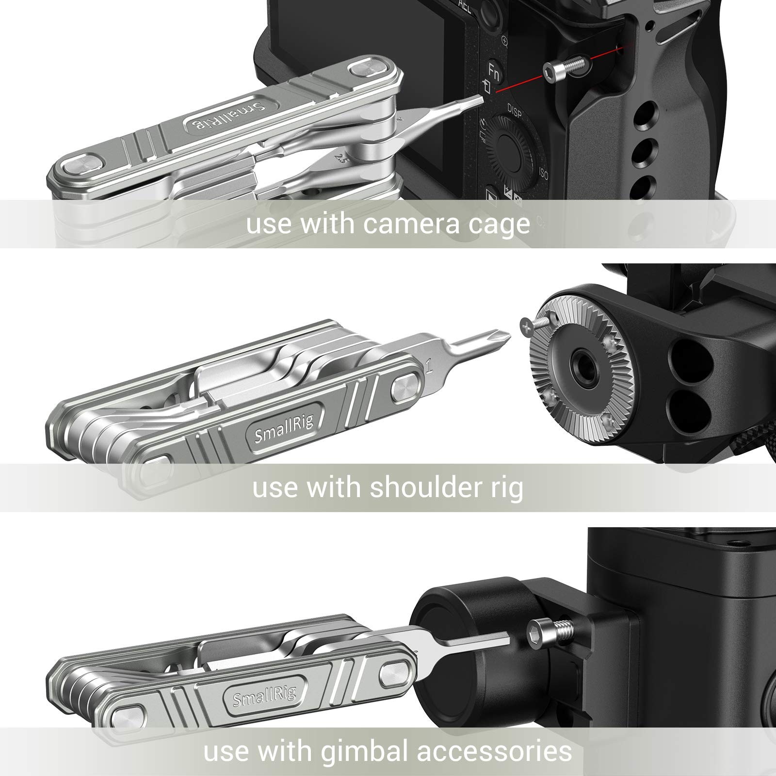TC2713 Universal 9in1 Folding MultiTool Set Videographer Accessories