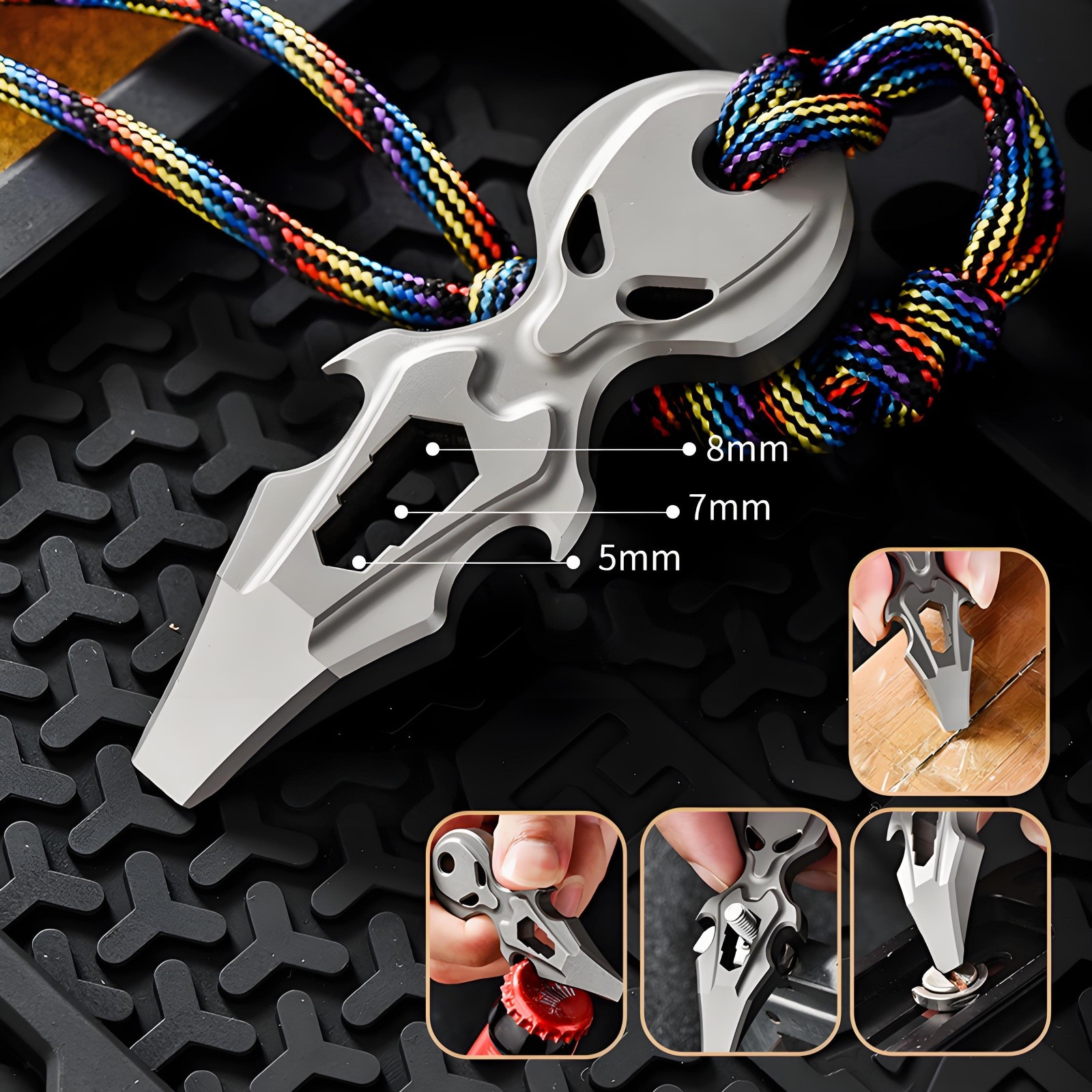 Titanium Alloy EDC Alien Shape Outdoor Multi-Tool Mini Pry Bar Lightweight