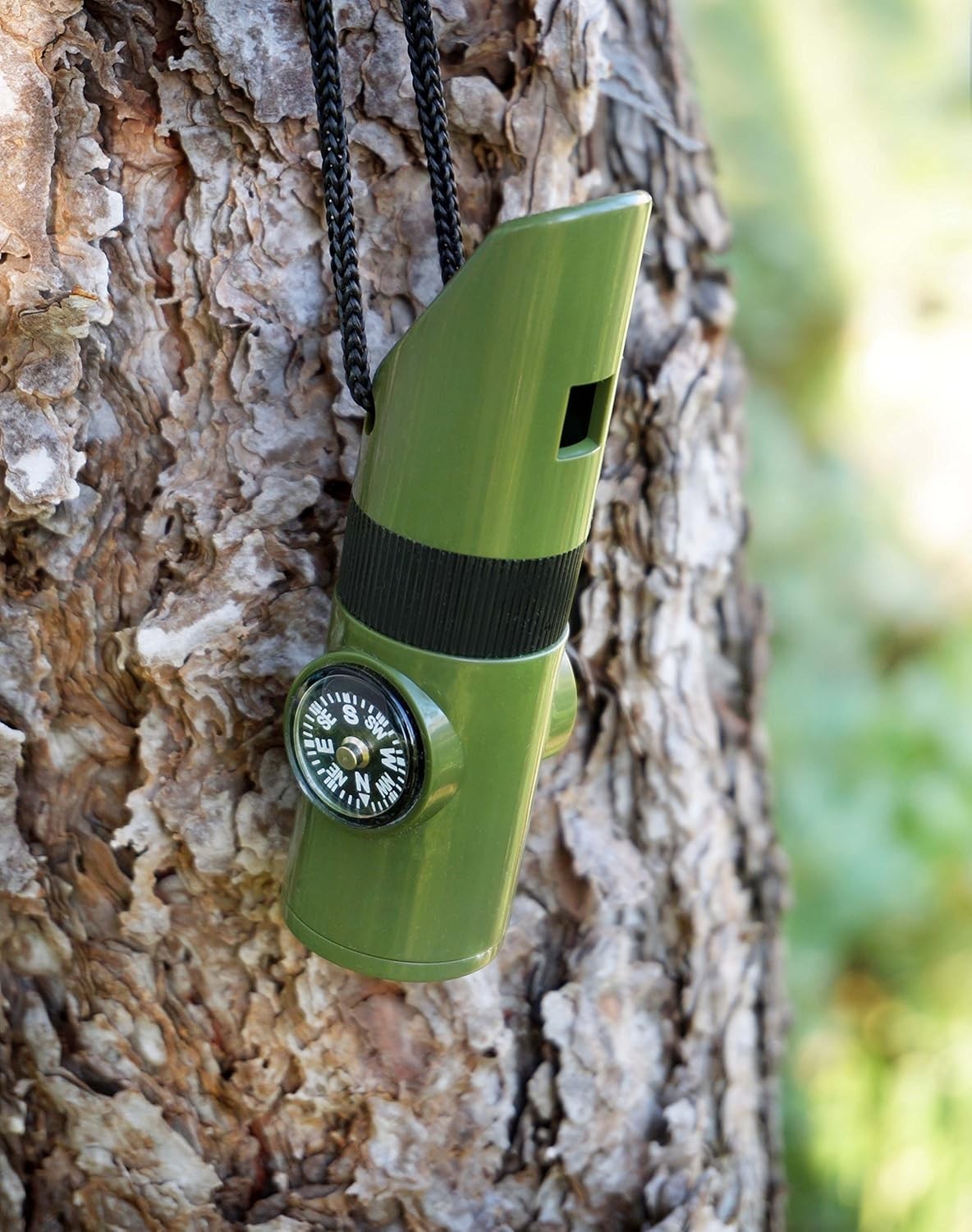 Survival Outdoor Multi Tool Whistle Compass LED 7 in 1 Flashlight