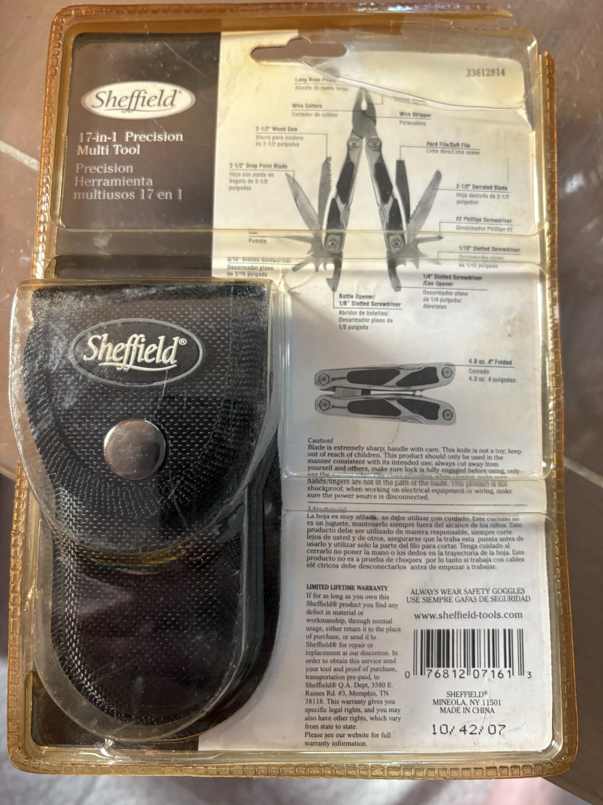 Sheffield 17-N-1 Precision Multi Tool Bonus Nylon Belt Pouch Stainless Steel