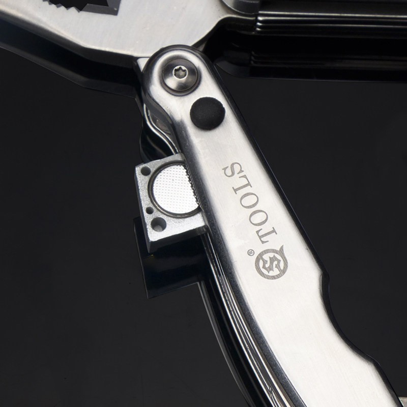 Stainless Folding Multitool Pliers with Blade LED Light EDC Car Tool