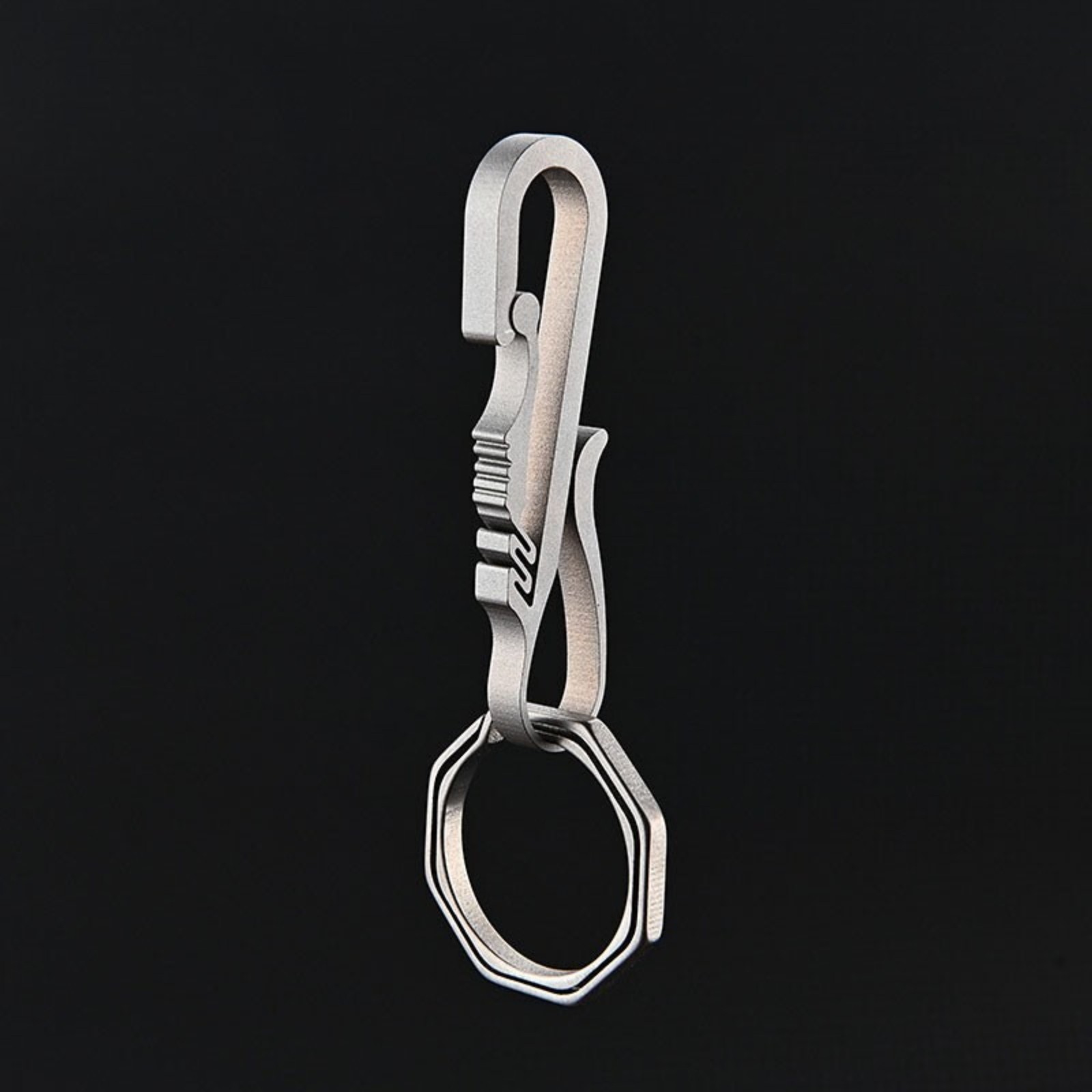 Titanium Alloy Key chain Carabiner with Key Ring Waist Hanging Buckle EDC Tool
