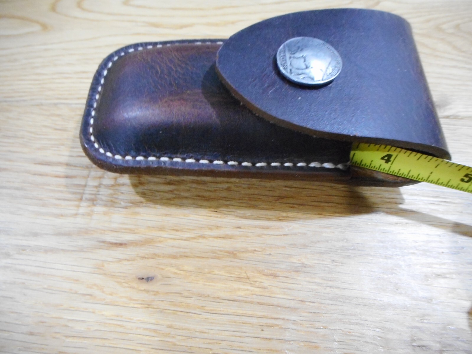 Leatherman Wave dark oil Crazy Horse leather sheath. Buffalo snap. Sheath only.