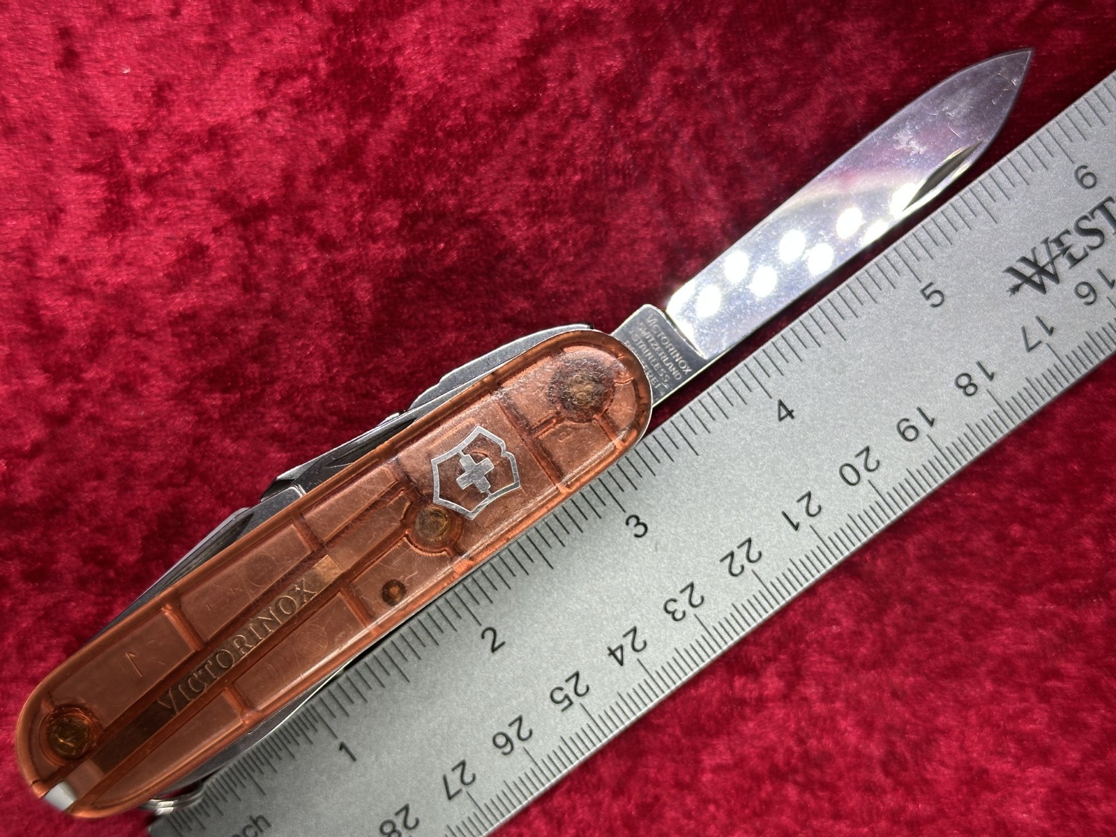 Victorinox SwissChamp Amber Orange Brown Transparent Swiss Army Knife Vintage