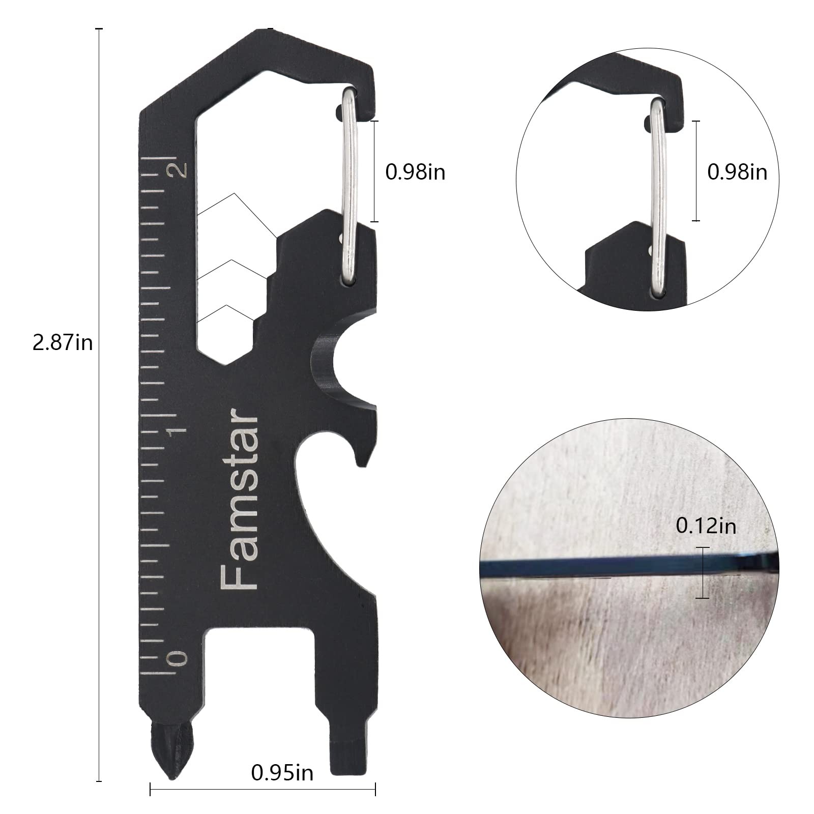 Keychain Multi-tool 3Pack Metal Pocket Tool Portable No rust Wrench for Screw…