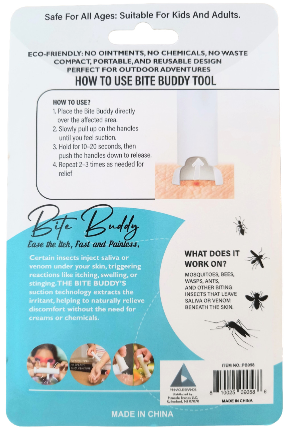 Bite Buddy Suctions Out Insect Saliva / Venom for Quick Relief
