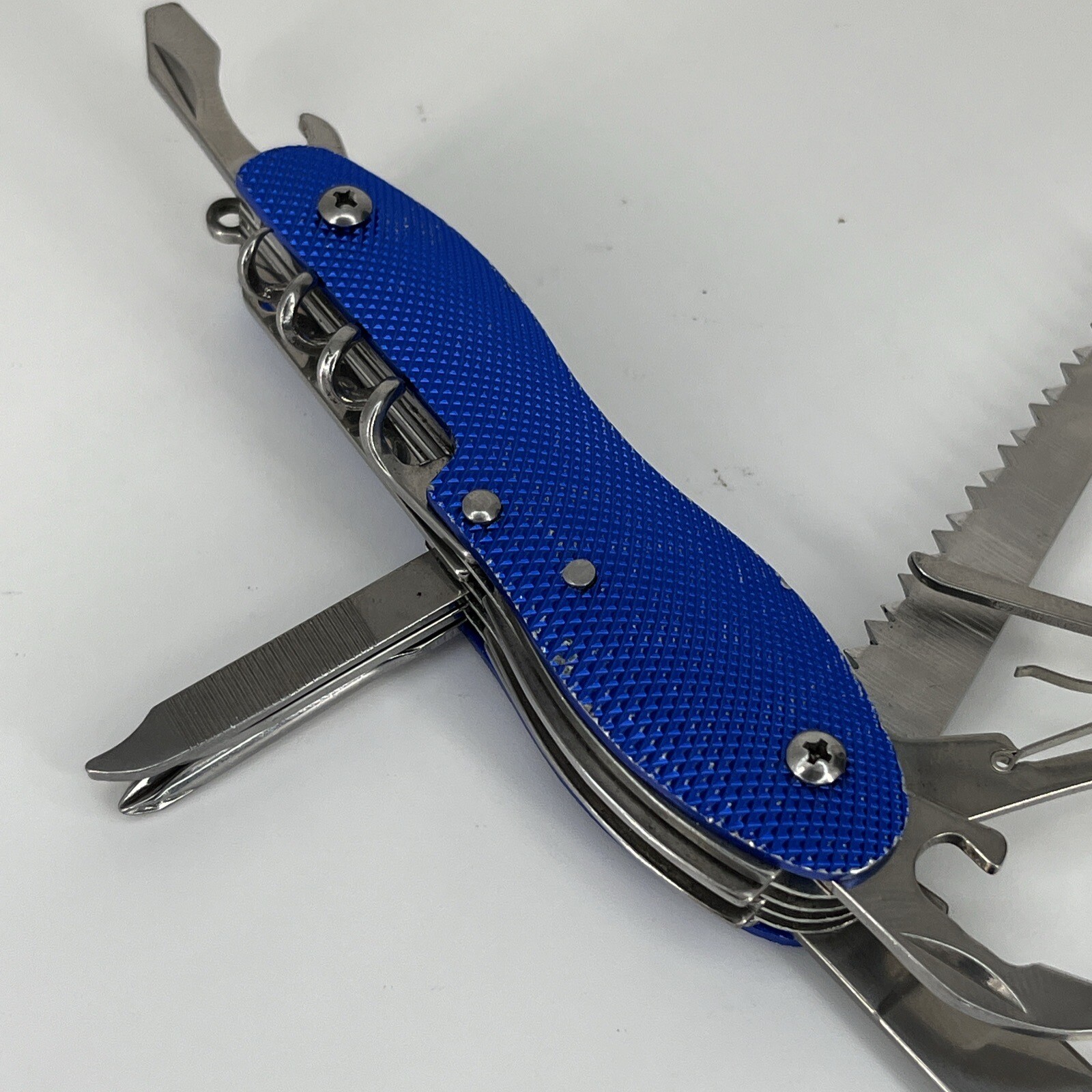 Ruff Hewn Blue Multi Function Pocket Knife Tool Gadgets – 10 Tools