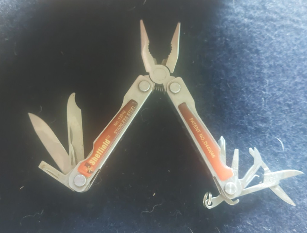 Sheffield Mini Multi Tool 9 in 1 Knife Pliers Saw Screwdriver scissors
