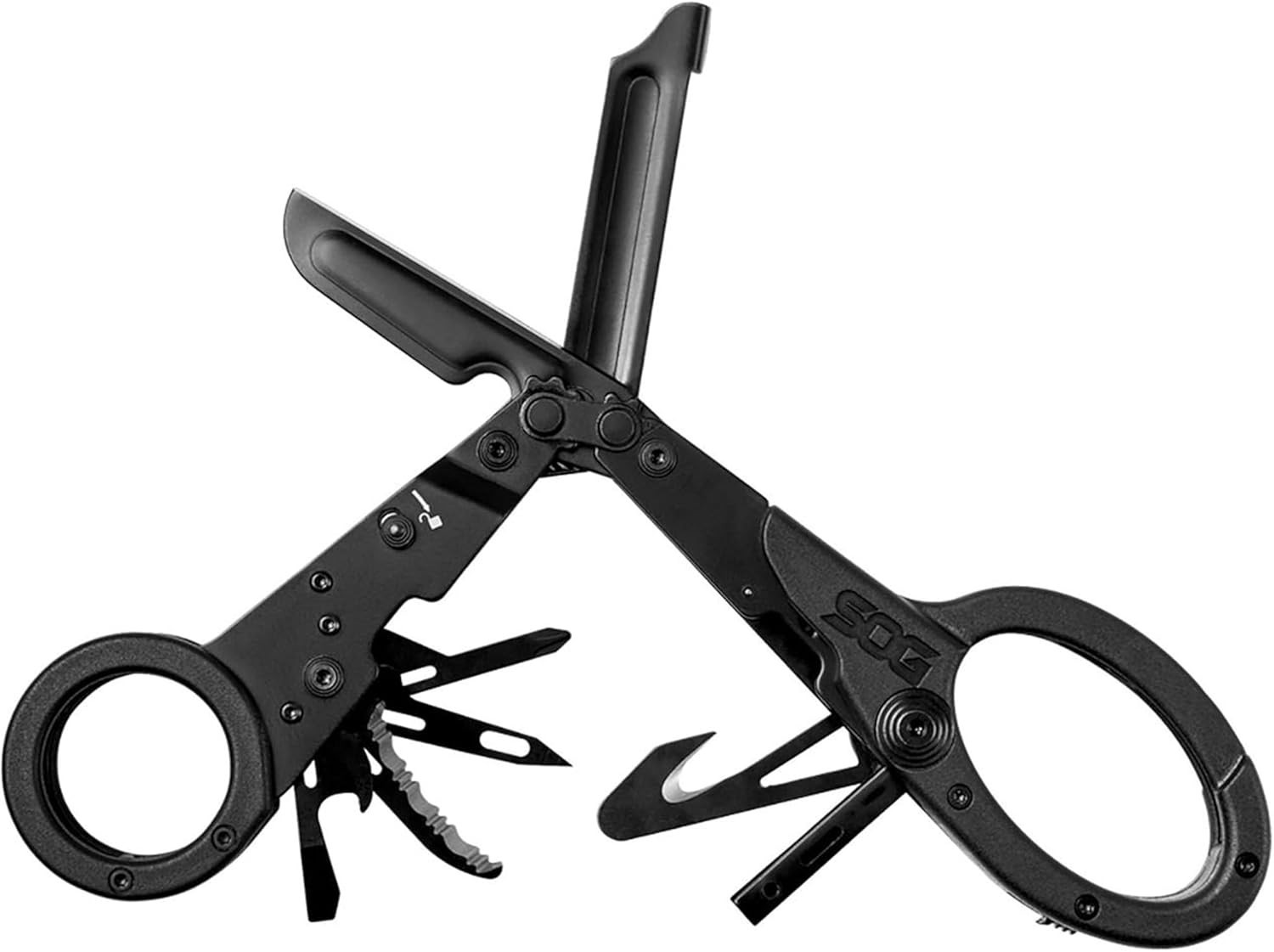 SOG ParaShears Lightweight Backcountry Stainless Steel Multi-Tool, 11 Tools, Blk