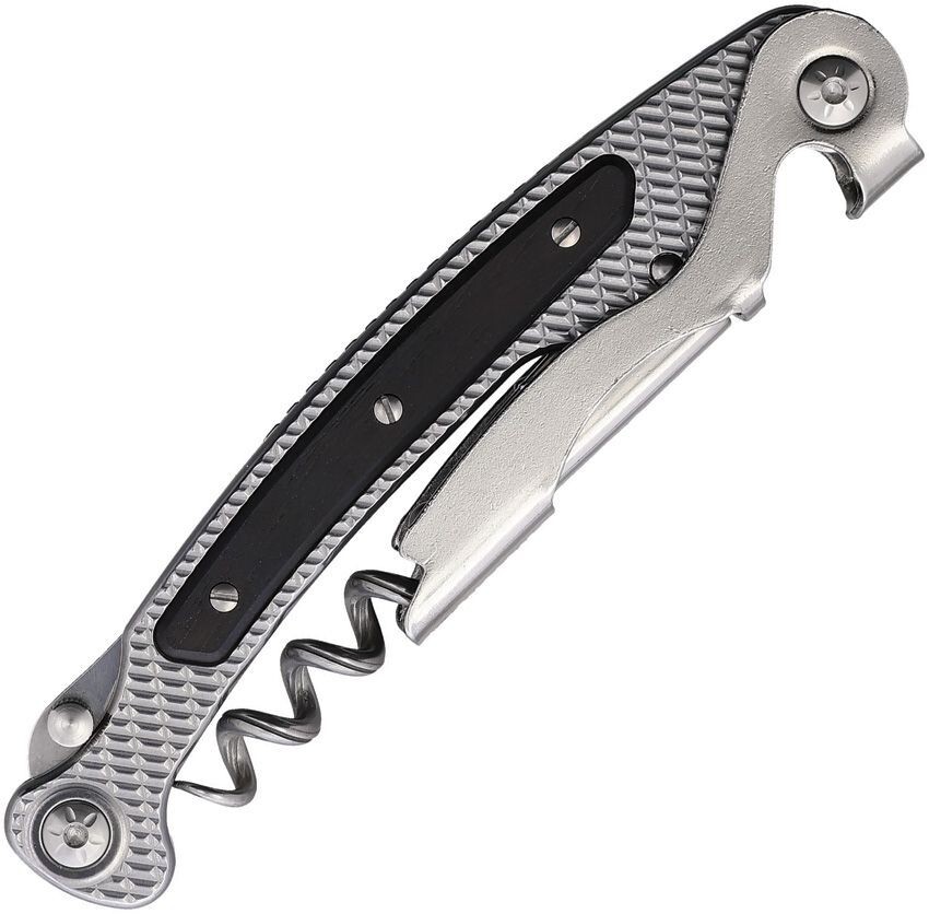 Maserin OSTE Corkscrew Bottle Opener Serrated Blade Stainless/Ebony Wood Handles