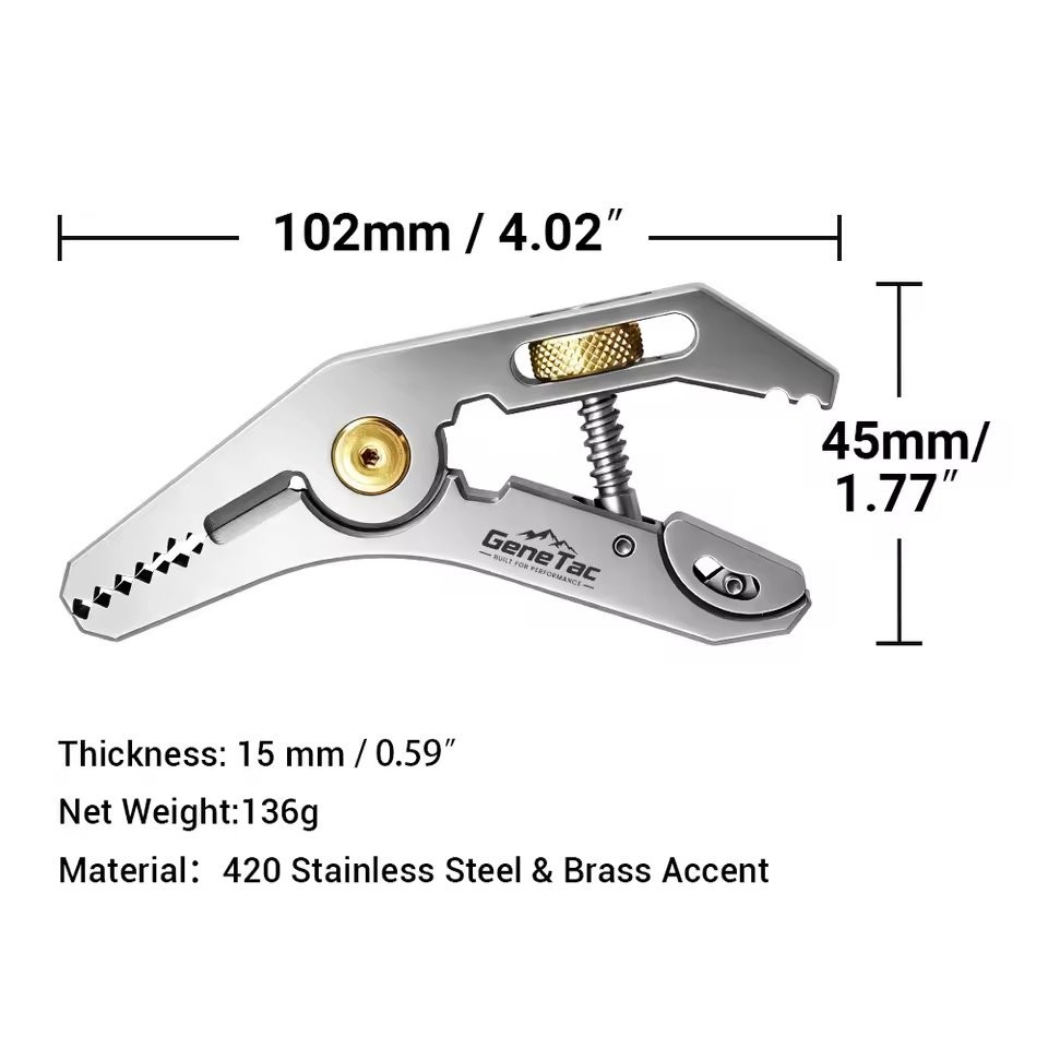 5-in-1 EDC Pocket Tool Stainless Steel Wrench Pliers Screwdriver Survival Gear