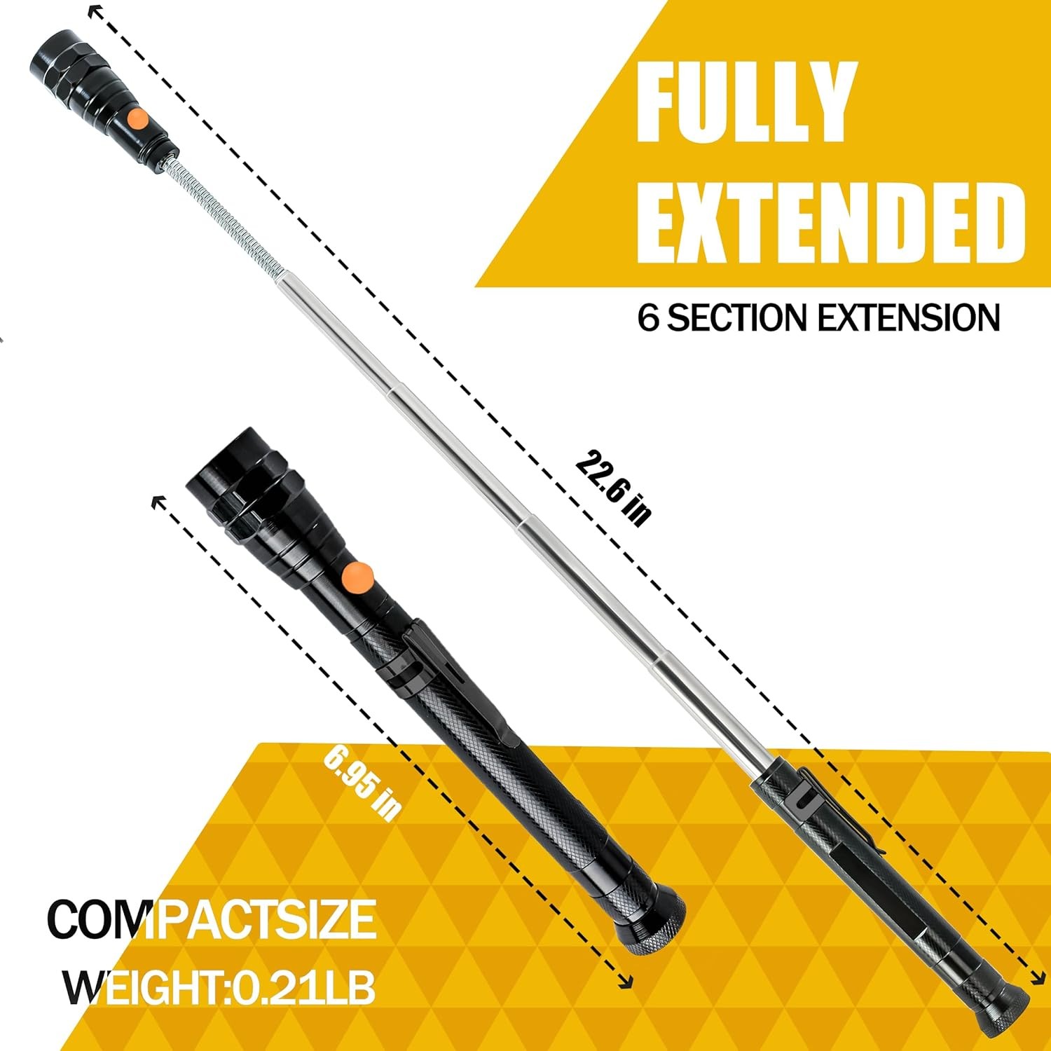 Magnetic Pickup Tool with LED Lights, Telescoping Magnet Flashlight, Cool Gadget
