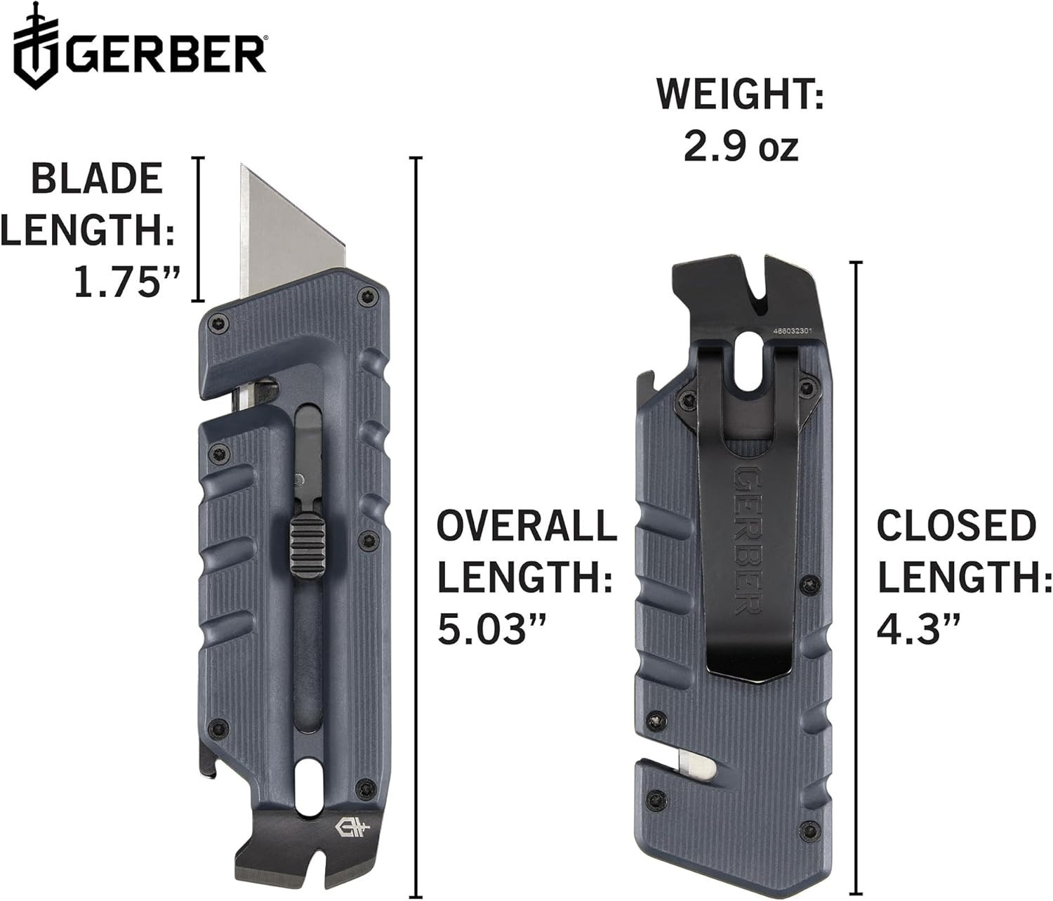 Gerber Prybrid Utility Knife – Multi Tool Razor Box Cutter Pry Bar w/ Pocket Cli