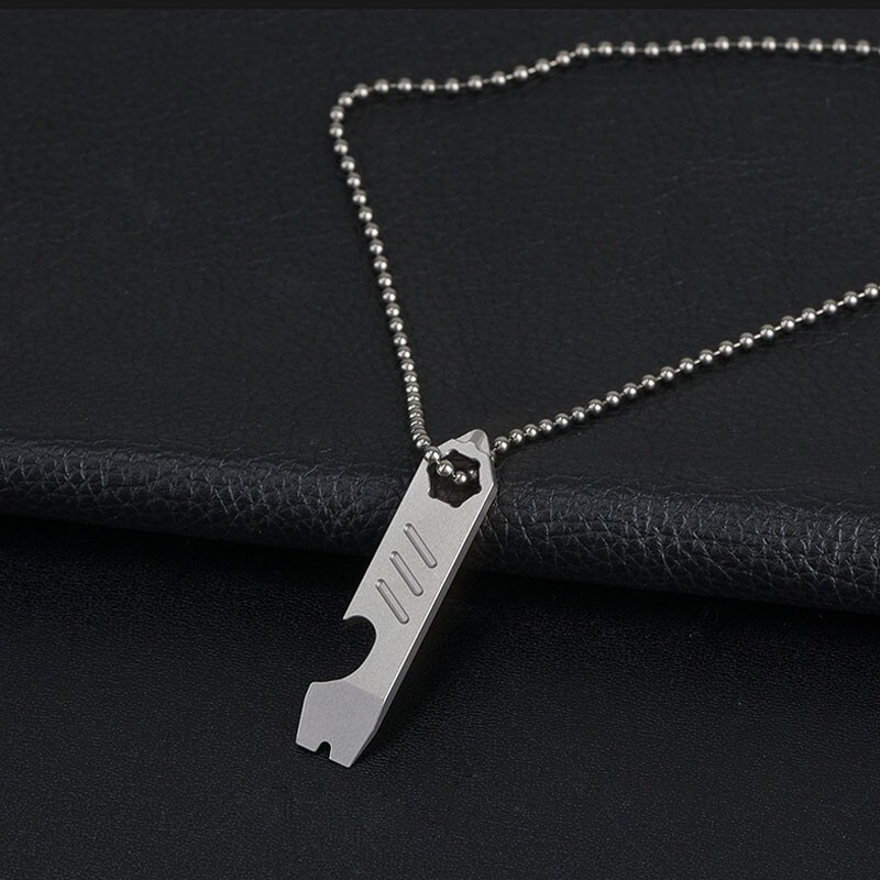 Mini Titanium Keychain Multi Tools Pry Bar Crowbar Opener Outdoor Pocket EDC