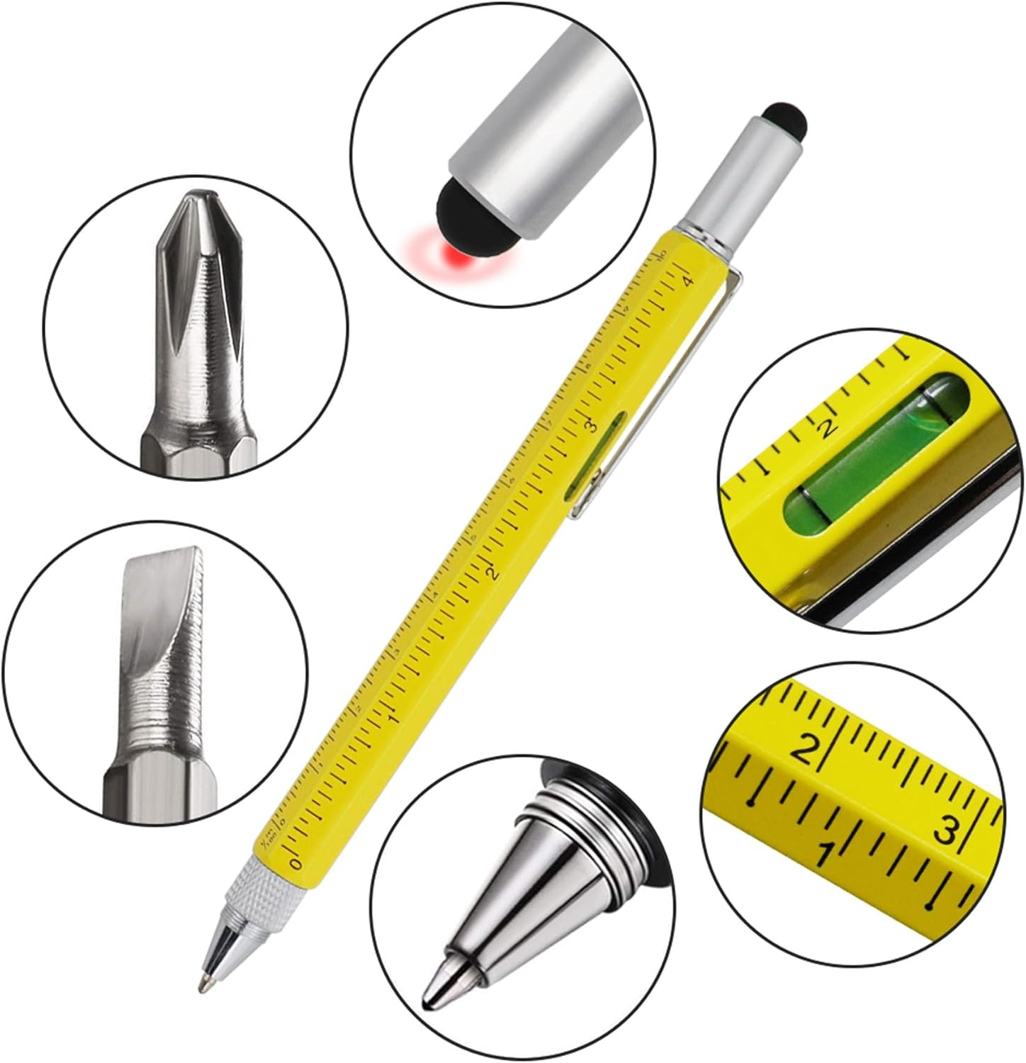 Gifts Multi Tech Tool 6 in 1 Stylus Pen – Screwdriver With Ruler, Levelgauge, Ba