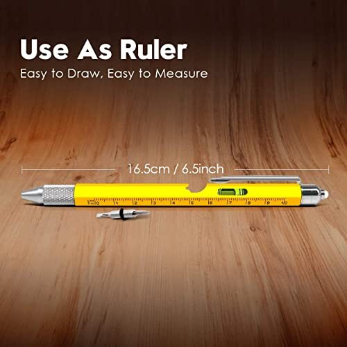Stocking Stuffers Gifts for Men, 9 in 1 Multitool Pen, Cool Gadgets for Yellow