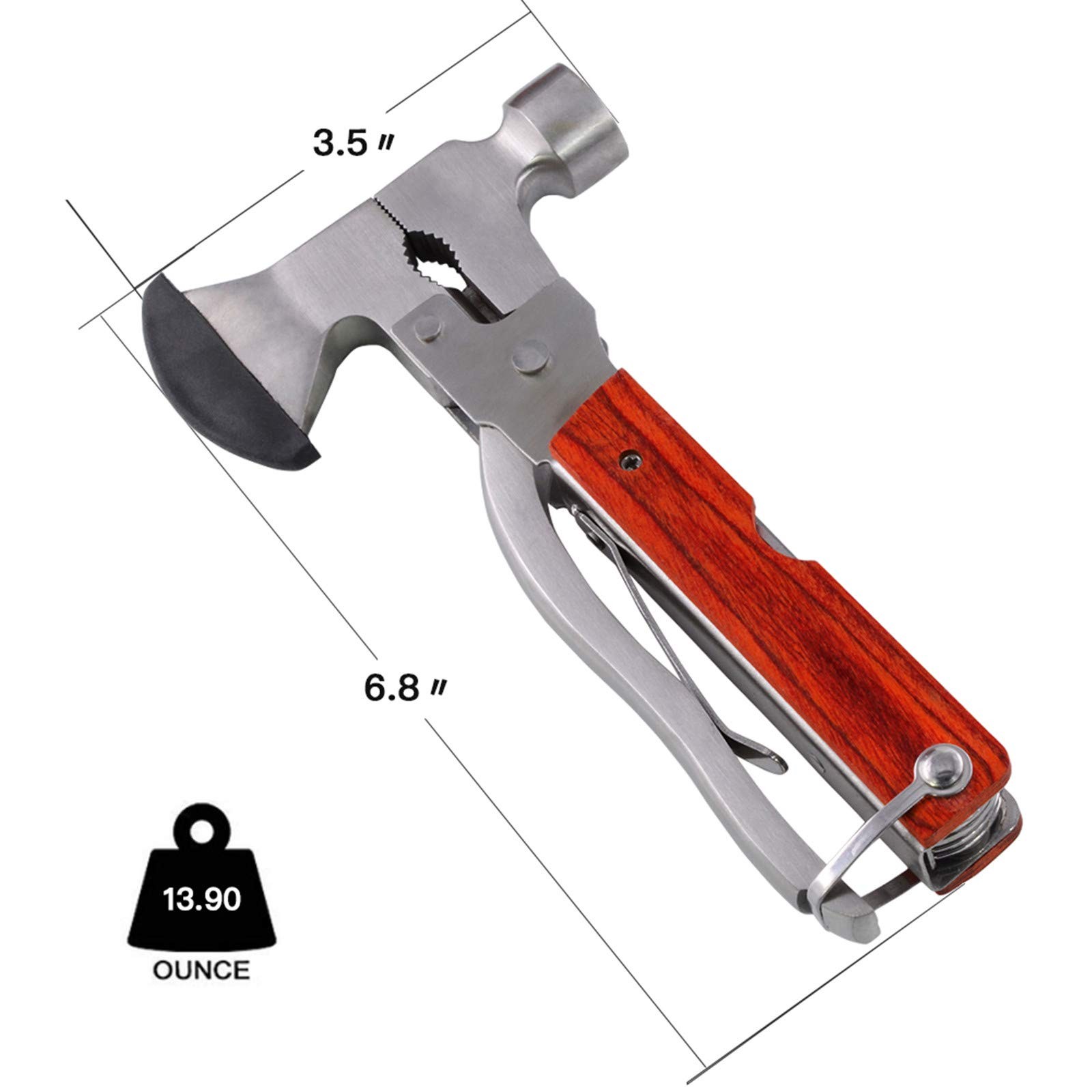 18-in-1 Multitool: Axe, Hammer, Knife – Survival Gear for Men, Dad, Husband