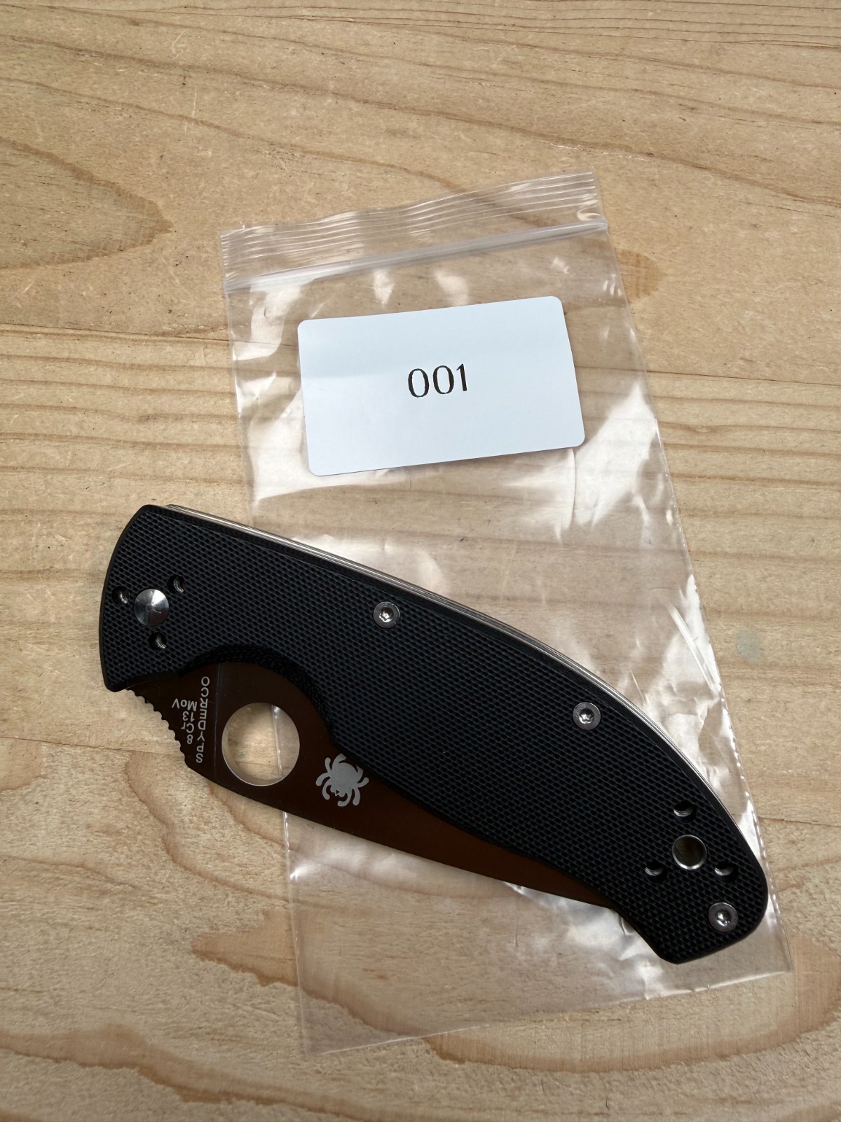 Spyderco Tenacious 8Cr13MoV Straight Edge Black G-10 Blade Folding Pocket Knife
