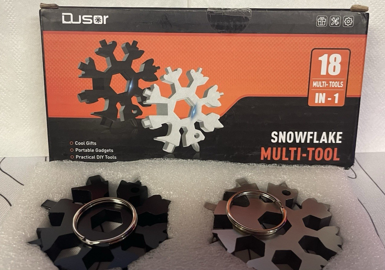 Gifts for Men, 18-in-1 Snowflake Multitool, Mens Stocking Stuffers, White Ele…