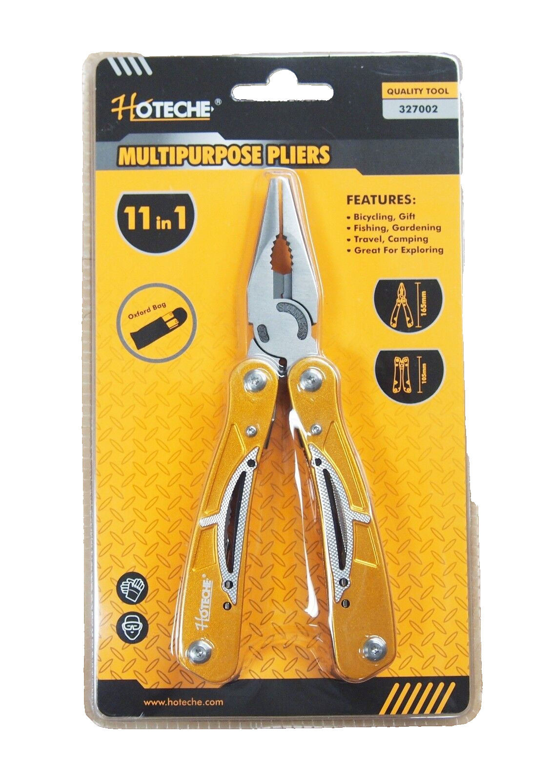 11 in 1 Multi Tool Plier Knife Stainless Steel Aluminum Handle Carry Bag 327002