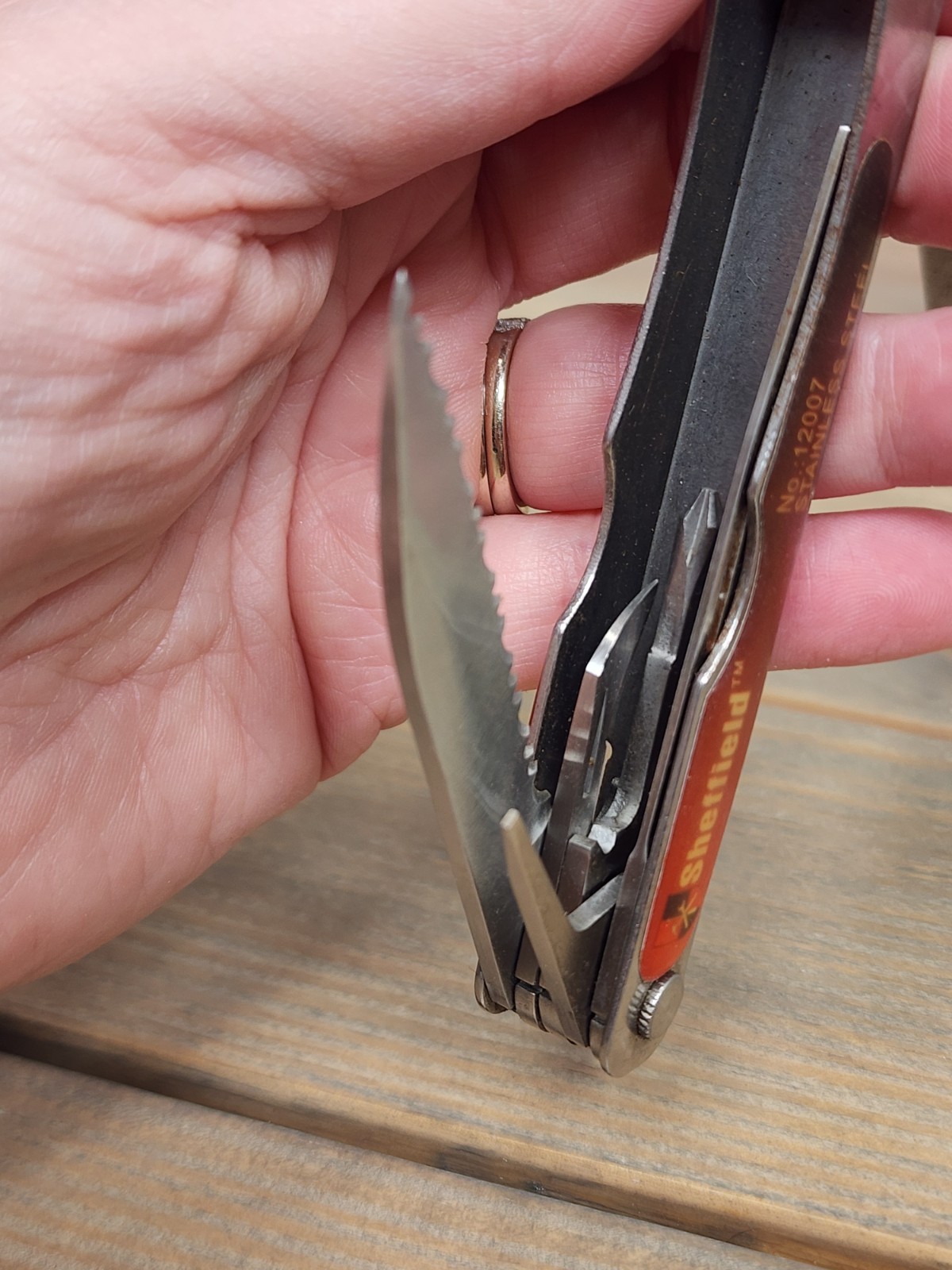 Sheffield Stainless Steel Folding Pliers & Multi Tool NO. 12007
