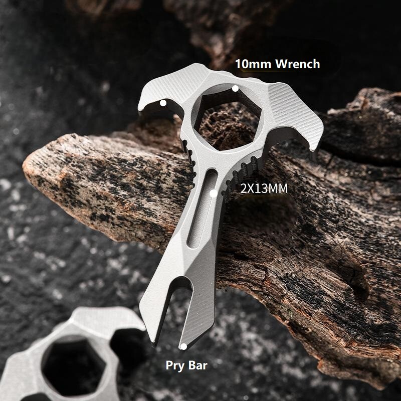 Titanium Alloy Pry Bar Crowbar Wrench Can Opener Outdoor Portable EDC Multi Tool