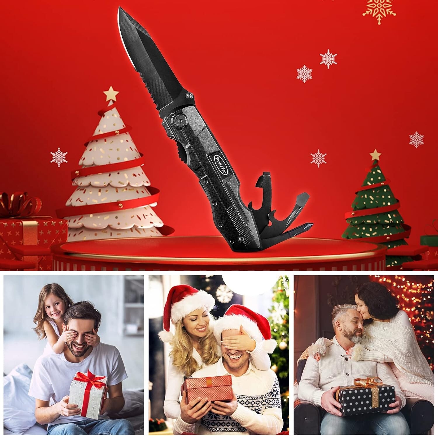 15-in-1 Pocket Knife Multitool – Durable Stainless Steel, Safety Lock & Sheath