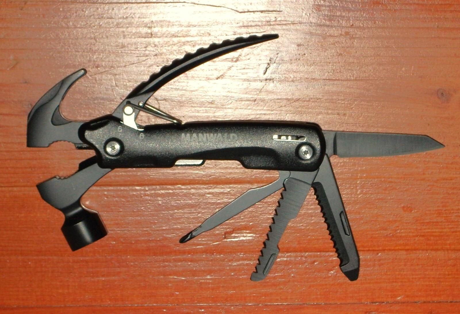 MANWALD 12 in 1 Multitool Hammer w/case * Knife Screwdrivers Saw Pliers Wire +