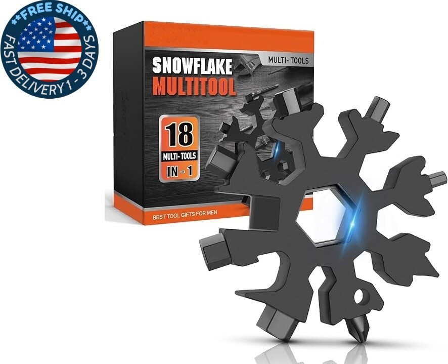18 en 1 herramienta multiusos con forma de copo de nieve, regalos para hombres