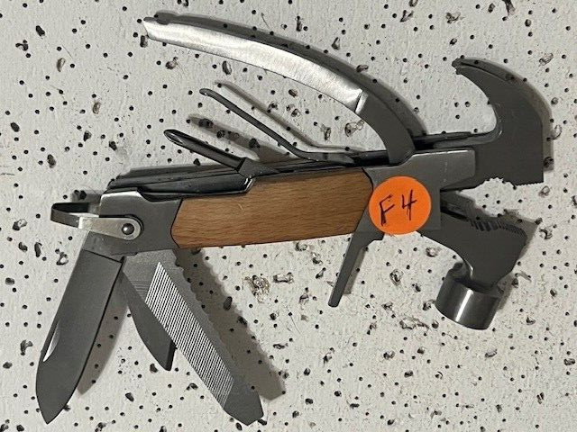 Wood and Stainless Hammer Tool 7-IN 1 Multi Tool Wood Handle —