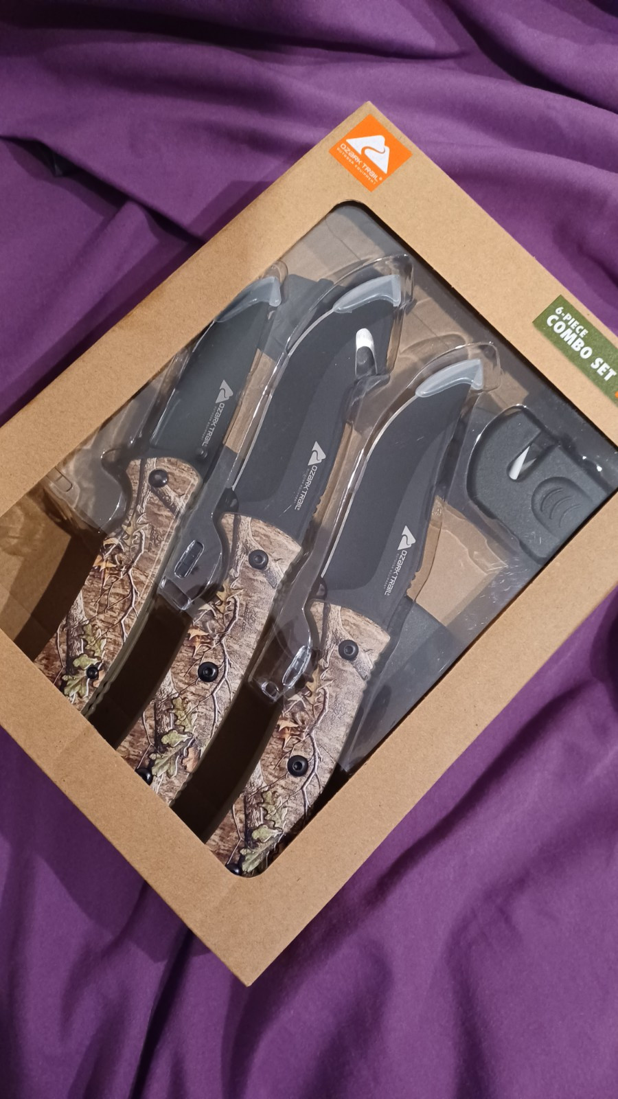 Ozark Trail 6 Piece Combo Knife Set 8.25 inches Fixed Blade & Gut Hook NEW