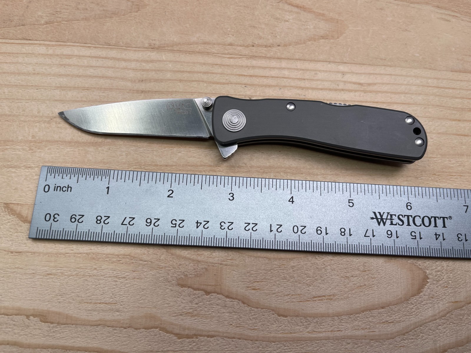SOG Twitch II A/O Flipper 2.65″ Plain Blade Folding Pocket Knife Aluminum Handle