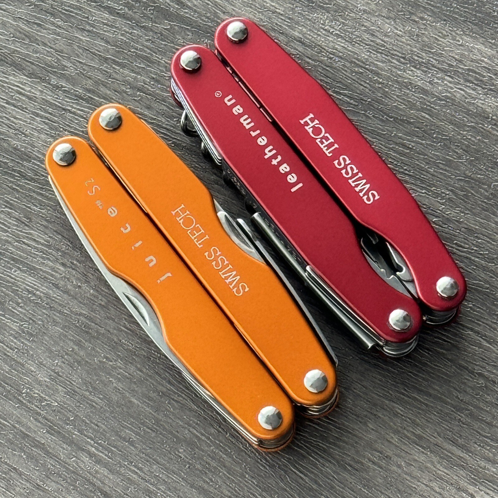 Leatherman Juice S2 Orange Flame, Juice C2 Inferno Red. Mint. Swiss Tech branded