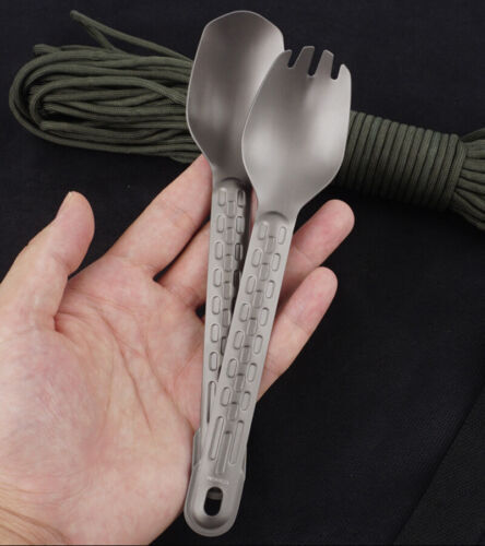 Titanium Spoon / Spork Tableware Outdoor Travel Portable Small Kitchen EDC Tool